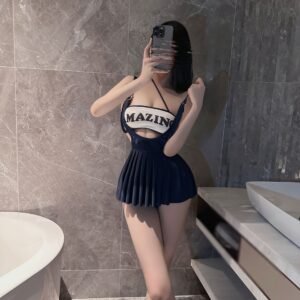 Sexy lingerie one-shoulder tube top college style suspender skirt sexy lingerie uniform pure desire sexy pajamas short skirt